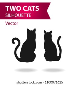 Two cats silhouettes 