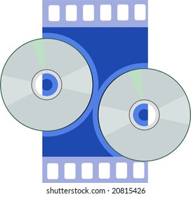 two CD  in blue colour film background	