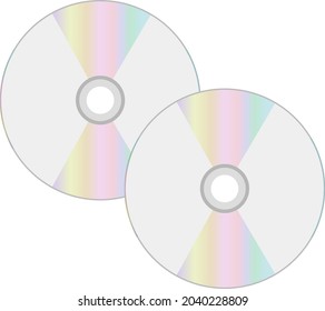 Two cd discs, illustration, vector on white background.