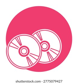 Two CDs on a pink background, symbolizing music and technology