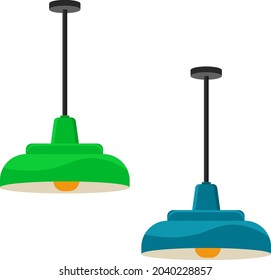 Zwei Deckenleuchten, Illustration, Vektorgrafik auf weißem Hintergrund.