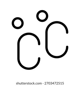 Two Celsius Degrees Clean Icon Set, Collection of Minimal and Modern Temperature Icons for Apps and Design Projects
