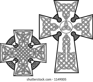 Two celtic style crosses.