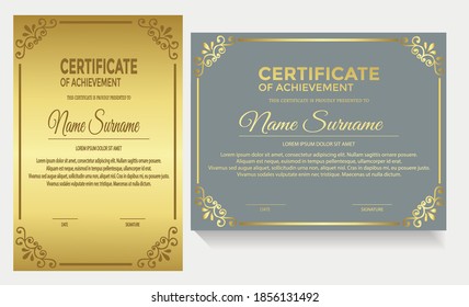 two certificates for the champion and achievement
