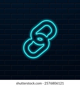 Two chain links icon. Unique solid icon. Vector illustration. For website design, logo, app, template. neon style.