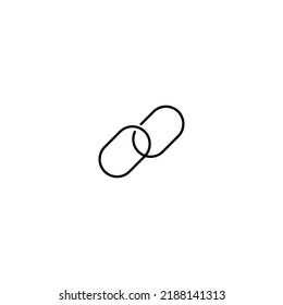Two chain links on a white background