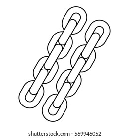 Two chains icon. Outline illustration of two chains vector icon for web