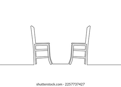 The two chairs are empty, facing each other. psychological therapy human couple