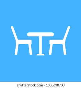 Two chairs with table icon - vector