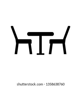 Two chairs with table icon - vector