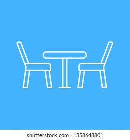 Two chairs with table icon - vector