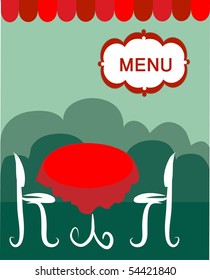 two chairs and table in a restaurant