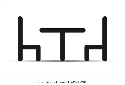 Two chairs and a table, simple design
