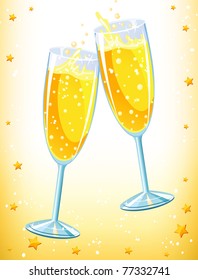 Dos copas de champán celebrando