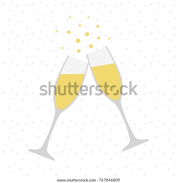 シャンパングラス2つ 乾杯 お祝い ホリデートースト のベクター画像素材 ロイヤリティフリー