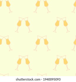 Two Champagne Glasses Pattern Champagne Glass