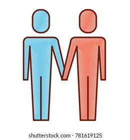 two character man standing friends icon