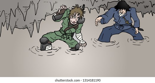 two characters in mystery cavern