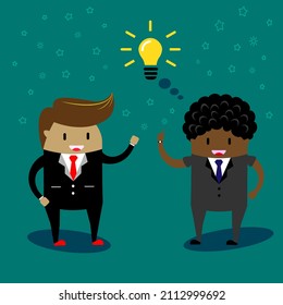 two characters are thinking about an idea.