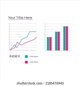 Two chart template vector illustration modern style for presentation