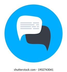 
Two chat bubbles showing concept of communication icon