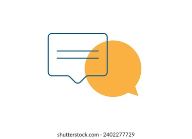 Two chat bubbles. UI design icon. Vector illustration of chat bubbles design.