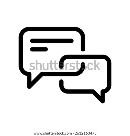 Two Chat Icons with Text Lines Representing Conversation Interaction