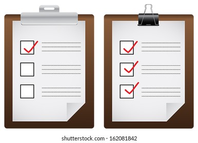 Two check list board icons, create by vector