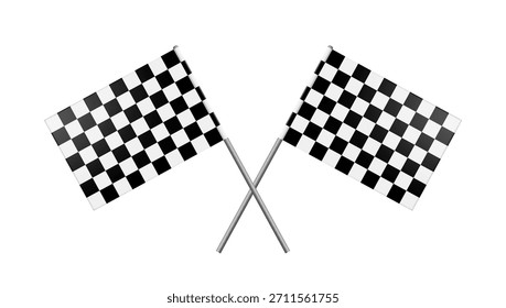 Dois Sinalizadores De Término Xadrez Isolados No Plano De Fundo Branco. Vetor EPS10