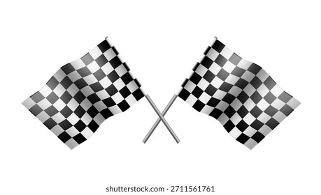 Dois Sinalizadores De Término Xadrez Isolados No Plano De Fundo Branco. Vetor EPS10