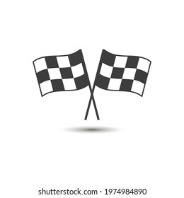 Two checkered racing flags.Vector illustration isolated on white background.Eps 10.