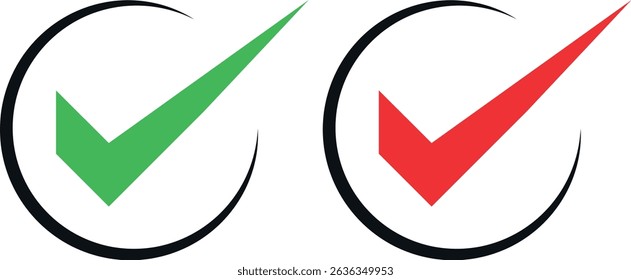 Two Checkmark Icons in Green and Red - Powered by Shutterstock - Get 15% off with code: PIKWIZARD15