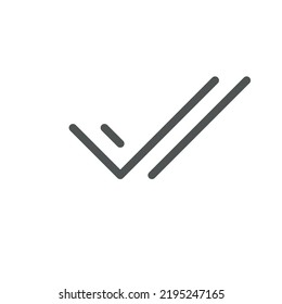 Two checkmarks flat color ui icon. Messenger indicator. Social media communication. Online chat. Simple filled element for mobile app. Colorful solid pictogram. Vector isolated RGB illustration