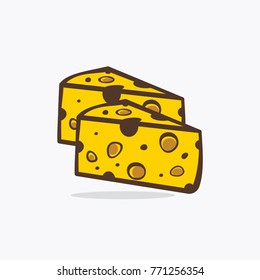 Two cheeses illustration vector design