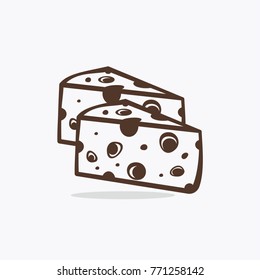 Two cheeses illustration vector design