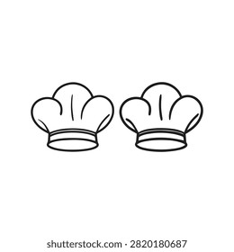 Two chef hats illustrated side by side on transparent background