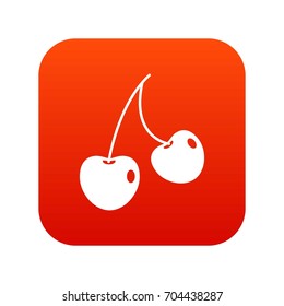 Two cherry berries icon digital red for any design isolated on white vector illustration