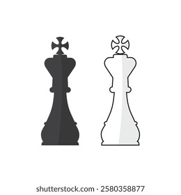 Two chess pieces - king. Realistic illustration. Isolated on white background. Vector