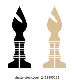 Two chess pieces line icon. Game, checkers, board, knight, queen, pawn, checkmate, strategy, square, logic, bishop, check, mind. Vector icon for business and advertising