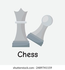 Two Chess Pieces Vector Illustration