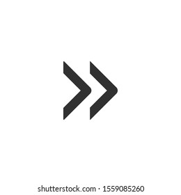 Two chevron arrows right. Stock Vector illustration isolated on white background.