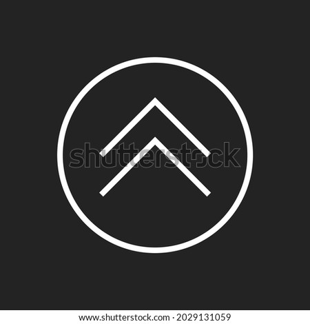 Two Chevron Up White Arrows Icon. Minimalistic UI for Social Media. Vector illustration