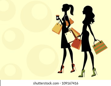 Two Chick Women Shopping