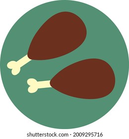 Dos tambores de pollo, ilustración, vector sobre un fondo blanco.