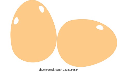 Two chicken eggs vertical and horizontal stands