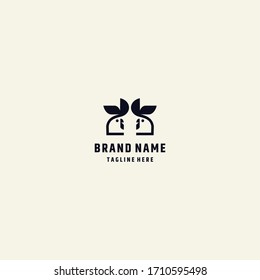 Zwei Hühnerlogo-Designs in Vektorillustration 