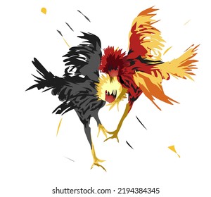 Two Chickens Face Each Other Fight Stock Vector (Royalty Free ...