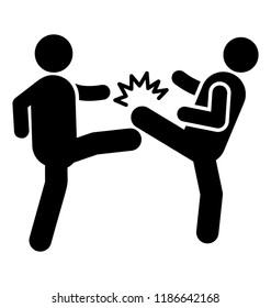 Two children are beating each other depicting karate kids  