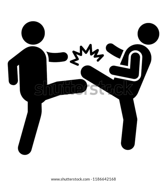 Two Children Beating Each Other Depicting Stock Vector (Royalty Free ...