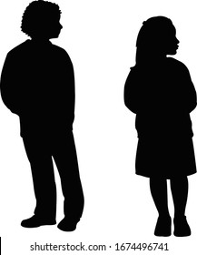 Two Children Body Silhouette Vector Stock Vector (Royalty Free ...